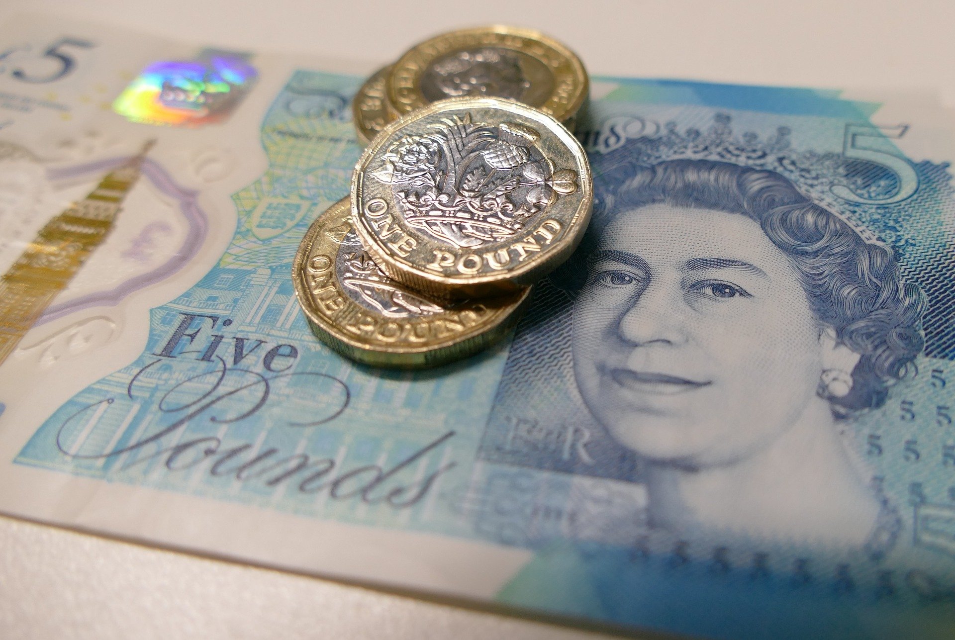 Close up shot of English pounds